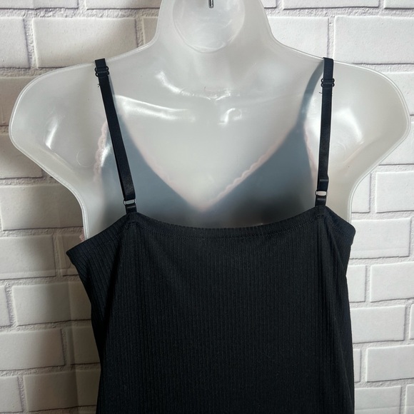 SPOILED ANGEL Black ribbed cami sleep strecth Dress with Pink Lace Trim/size M - Picture 8 of 13